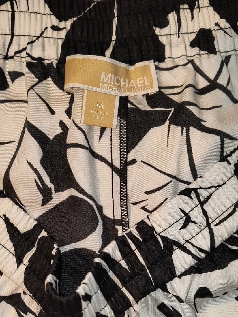 MICHAEL Michael Kors Palm Print Woven Wide-Leg Pants Size M